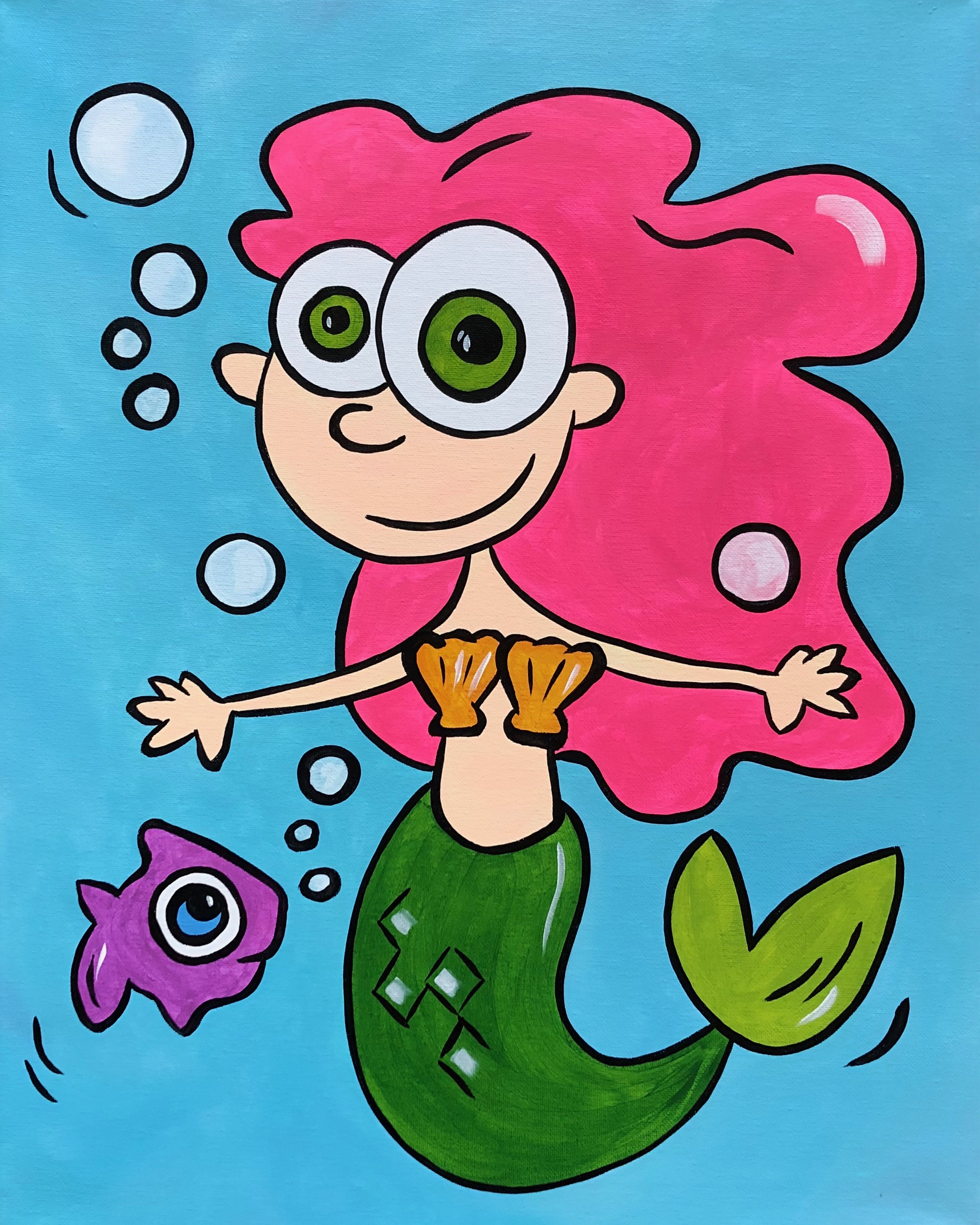 Bright Colored Mermaid