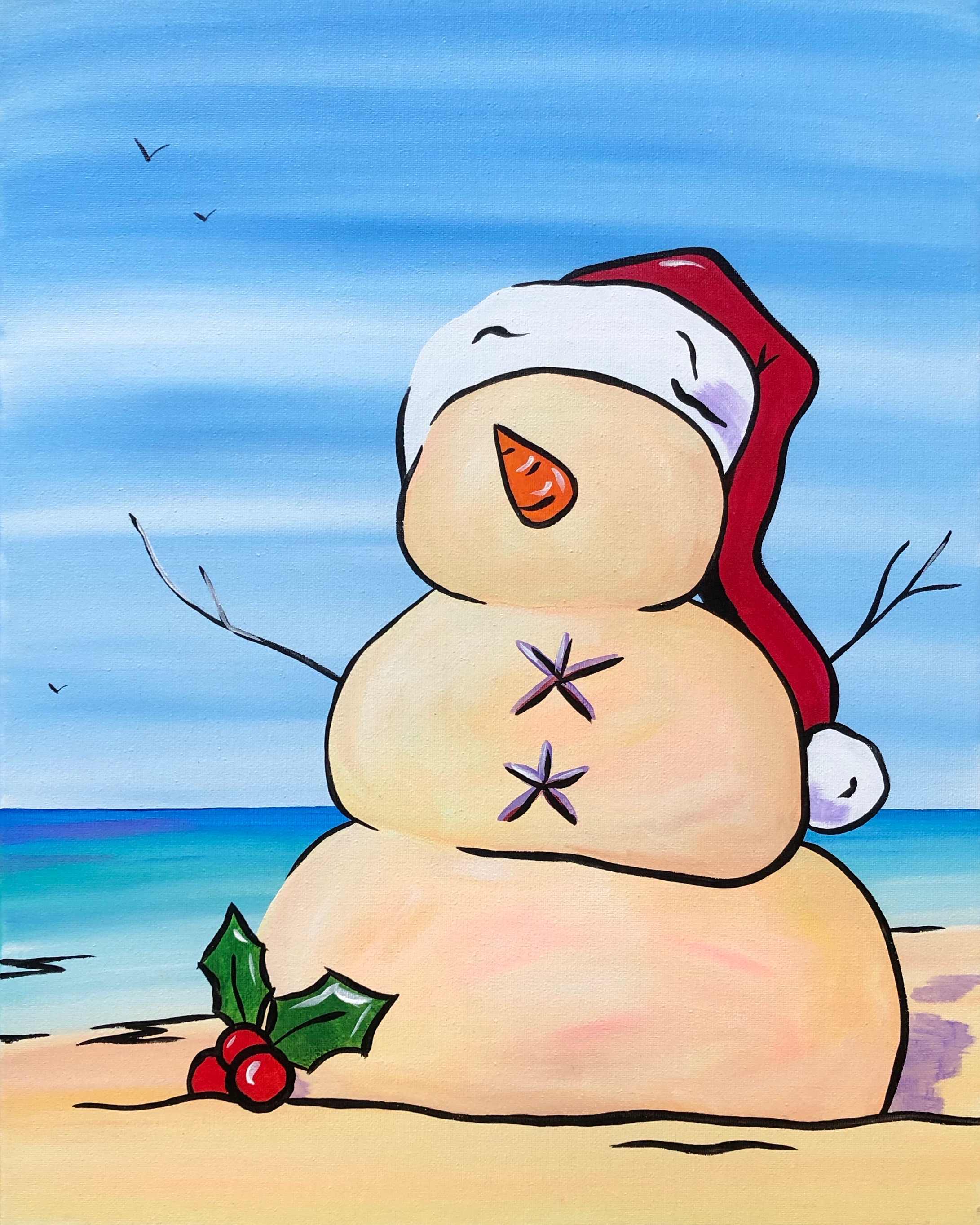 Snowman on the Beach